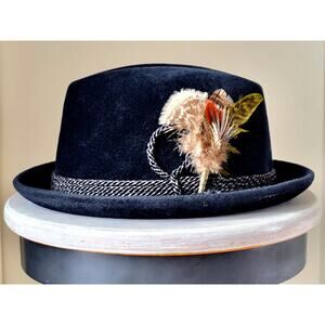 Vintage Fedora - Genuine Fur Velour - Danbury Rough Made D-R Macy's